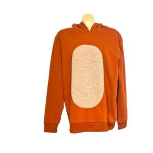 🌺 Under Disguise Reindeer Hoodie with Sherpa Patch, Size L